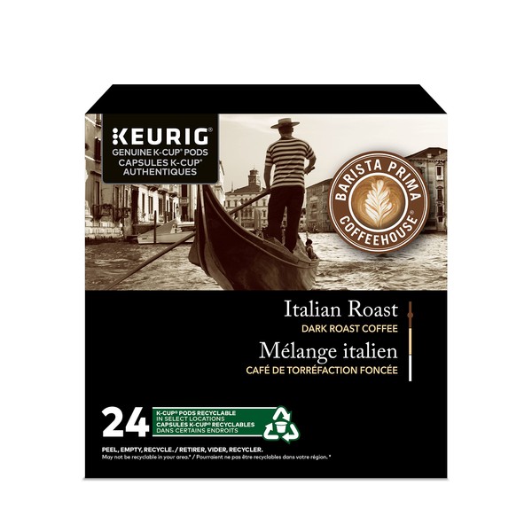 Barista Prima Italian Roast K-Cup Coffee Pods, 24 Count For Keurig Coffee Makers