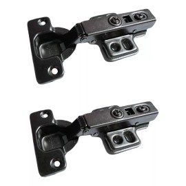 HERRAJES GA Bisagra Bidimensional Cierre Suave Recta 35mm Par Negro