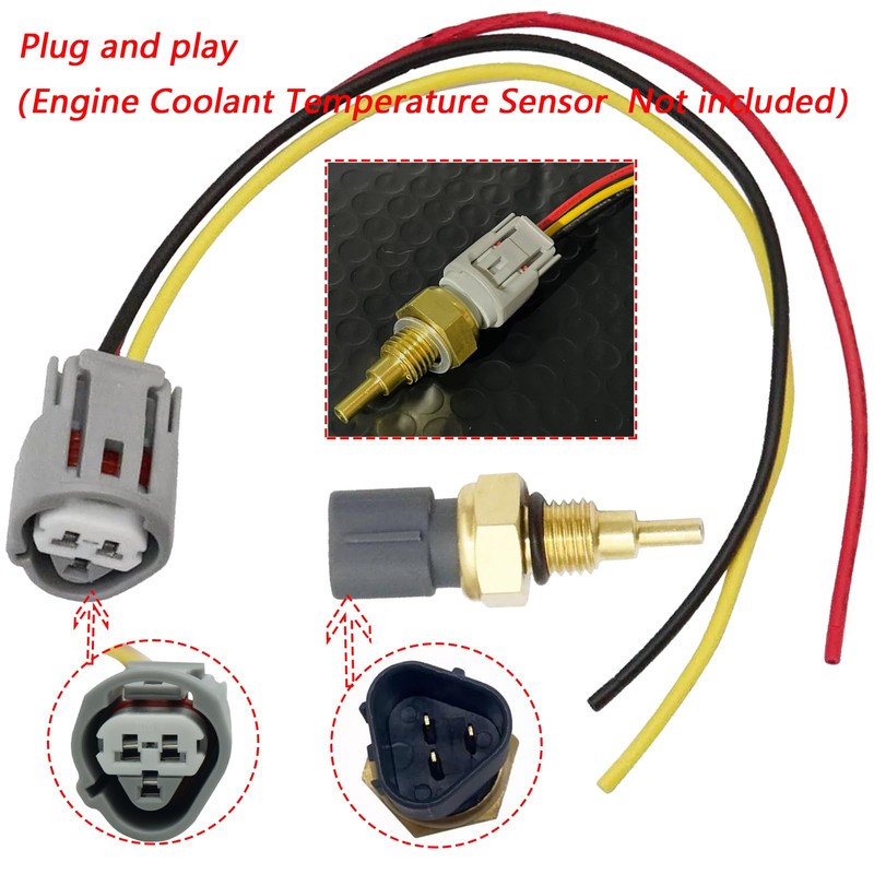 Micarun 3 Wires Engine Coolant Temperature Sensor Switch Sender Connector