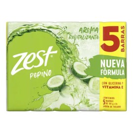 Jabón en Barra Zest de Pepino y Sábila para Limpieza Profunda, Pack de 5                                                                              