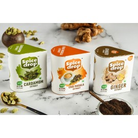 SPICE DROP Spicy Tea Masala Combo with Extracts of Spices, Cardamom and Ginger, 0.17 Oz each ( Combo of 3 x 180 Drops )