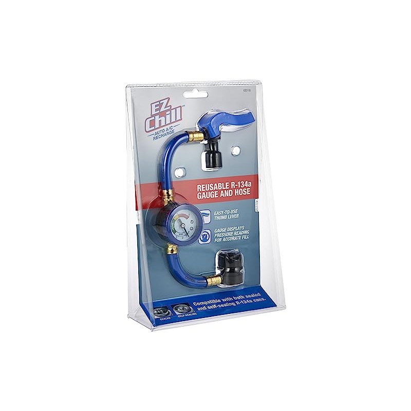 Car Air Conditioner Refrigerant Gauge and Hose by InterDynamics, EZ