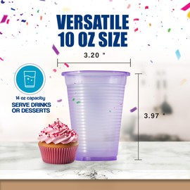 Zupla Alegria Color Party Cups, High - Quality Plastic, Sturdy and Modern Disposable Cups, Microwave - Safe | 1 pack of 25 Cups, 10oz - Blue