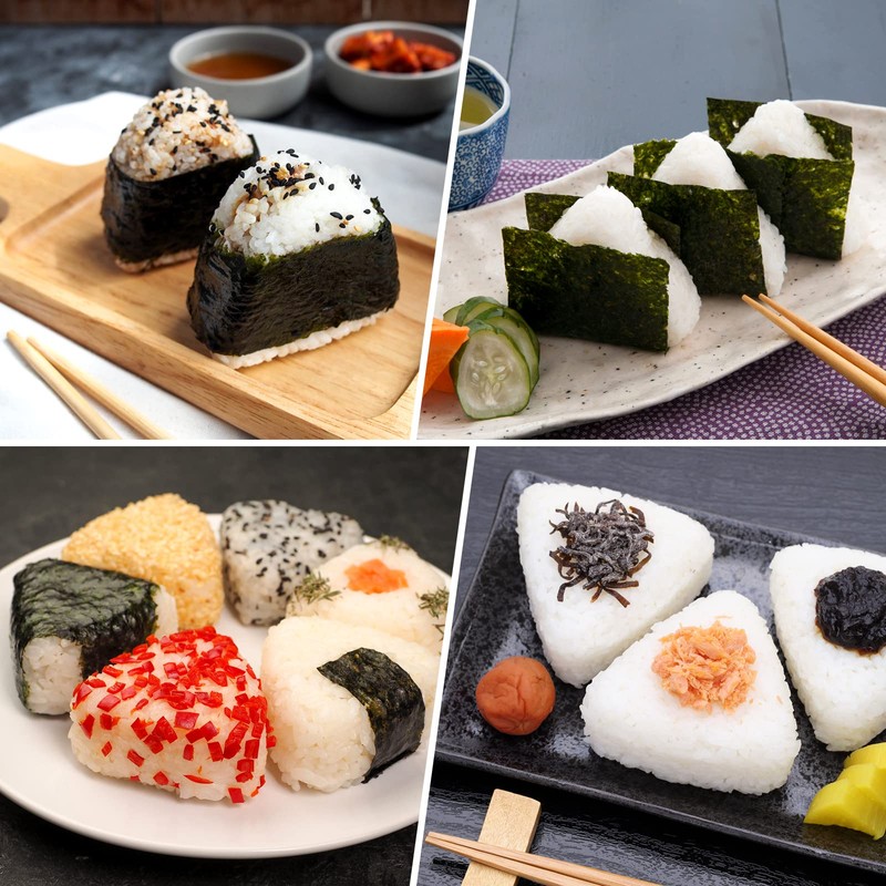 Kioiner 4Pcs Rice Ball Mold Kit for Kids Lunch Bento