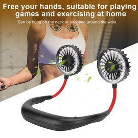 Dpofirs Tragbarer Nackenventilator, Wiederaufladbarer Persönlicher Ventilator, 3-Gang-verstellbarer Wiederaufladbarer -Ventilator, Freihändiger Ventilator für Gaming-Sportarten (Schwarz)