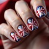 Independence Day Square Press on Nails Short Length Red White