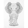 Half a Donkey The Big Zentangle Elephant - Large Cotton