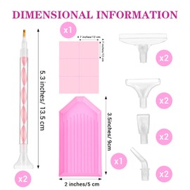 FNANJWQ Rhinestone Pickup Tool Set: 2 Pcs Rhinestone Picker Handles Dual-Ended Rhinestones Applicator Dotting Tool Pen Shiny Diamond Dot Drill Pen for DIY Home Nail Salon