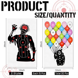 30 Pcs Shooting Targets for The Range - 20 x 12 Inches Zombie Archery Targets Paper, Bow and Arrow Targets Paper for Backyard, for Indoor Outdoor Practice & Shooting (Zombie)