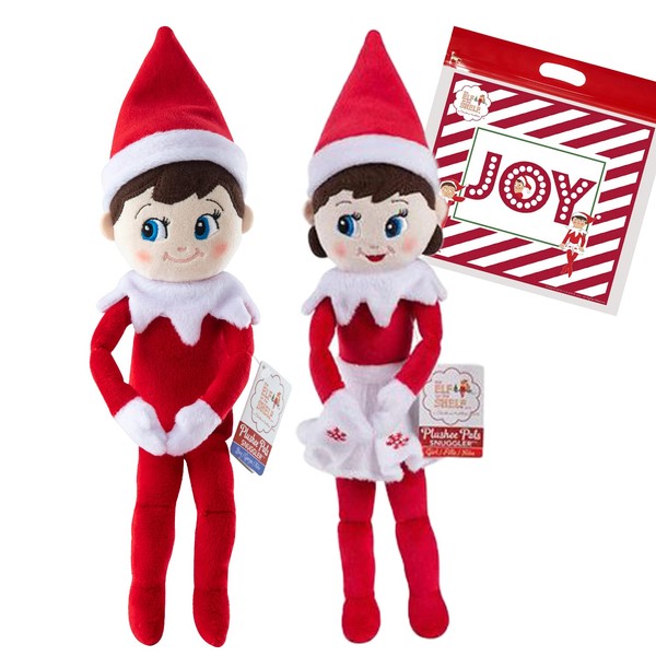 The Elf on the Shelf 12" Plushee Pal® Snuggler Elf Light Girl & Boy with Exclusive Joy Bag