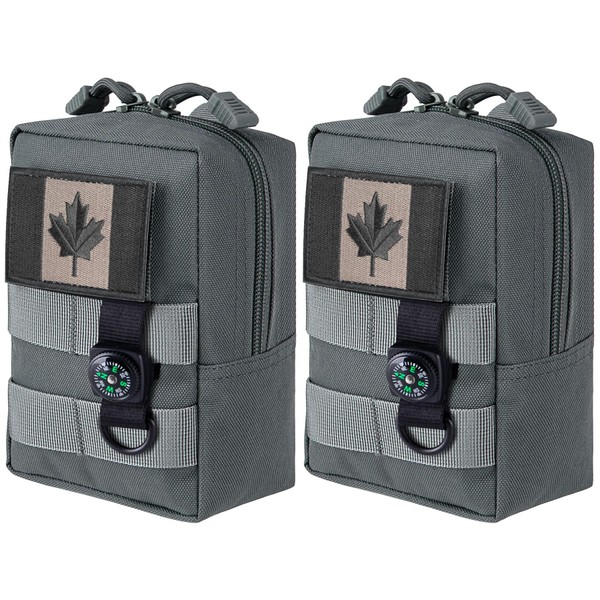 bvya 2 Pack Tactical Molle Pouch Multi-Purpose Compact Waist Pack