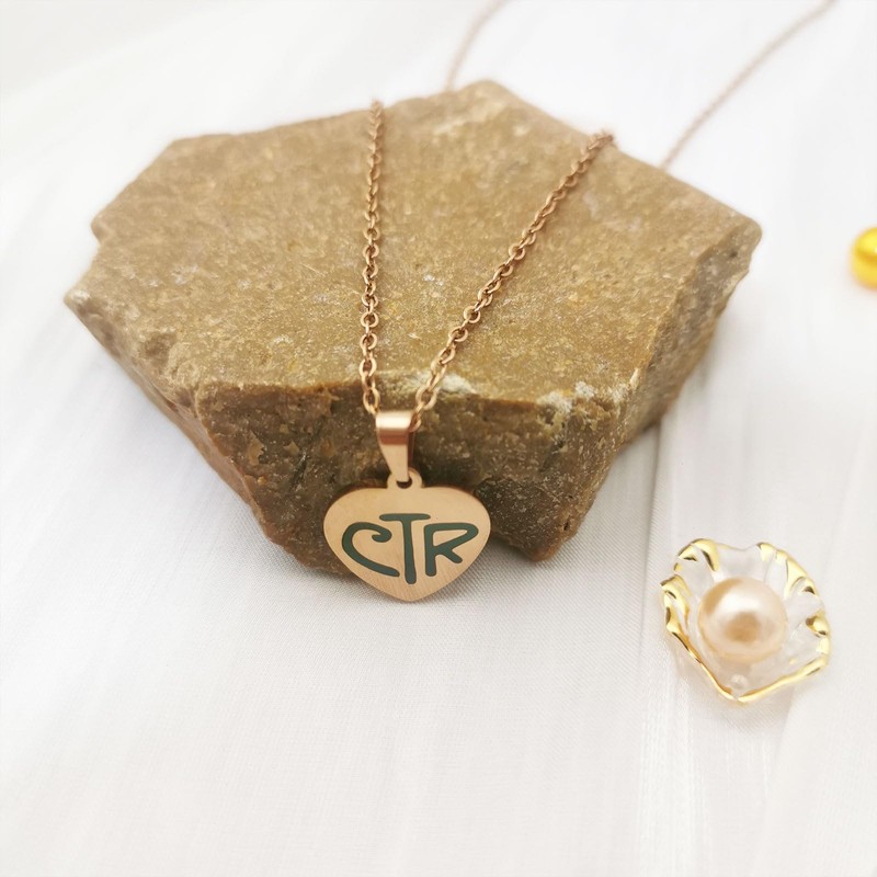 LDS CTR Heart Necklace - Choose The Right Rose Gold