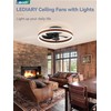 LEDIARY Low Profile Ceiling Fans with Lights, Flush Mount Modern