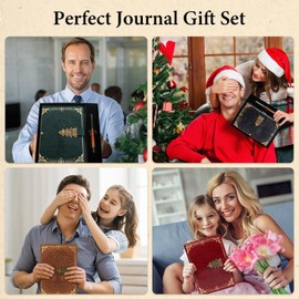 WEMATE Locked Journal with Pen & Gift Box, A5 260 Pages, Refillable, Hardcover Leather Password Notebook for Writing,Vintage Locking Diary for Women, Girls, Men, Students, 8.6 x 5.8 in, Black