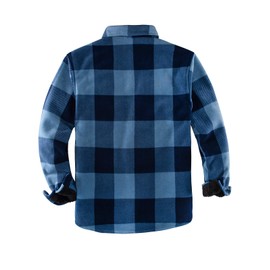 ZENTHACE Men's Warm Sherpa Lined Fleece Plaid Flannel Shirt Jacket(All Sherpa Fleece Lined) (Blue, X-Large)