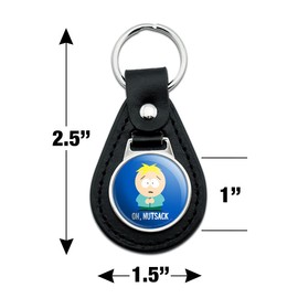 GRAPHICS & MORE Black Leather South Park Butters Oh Nutsack Keychain