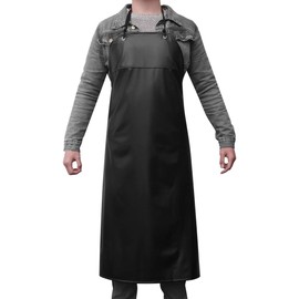 Supvox Waterproof Unisex Heavy Duty Apron for Butchers Kitchen (Black)