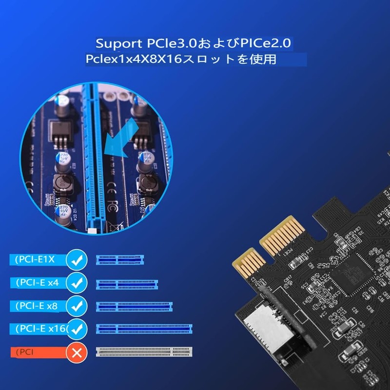 PCIe x1 to 19 pin USB 3.0 header and type