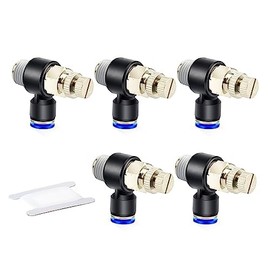 ERGAOBOY 5 Pcs 8MM Hose OD X 1/8" Elbow 90 Degree Push to Connect Air Flow Control Valve Pneumatic Connector Fittings