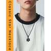 Bestyle Men's Necklace, Hexagonal Star Pendant, David Star, Stainless Steel,