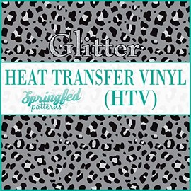 Black Leopard Spots Pattern #3 Glitter HTV 12x18 Sheet Heat Transfer Vinyl Cheetah Print