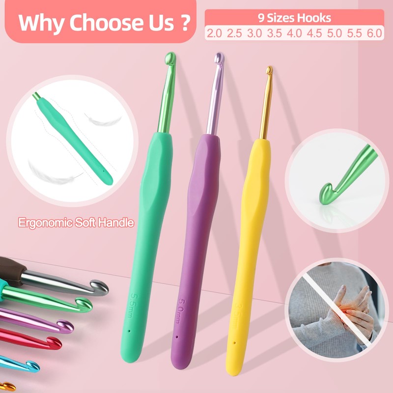 Katech Beginner Yarn for Crocheting and Knitting-Crochet Kit for Beginners