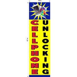 BiggyGraphics NEW PERFORATED WINDOW DECAL CELLPHONE UNLOCKING 19" X 67" VERTICAL