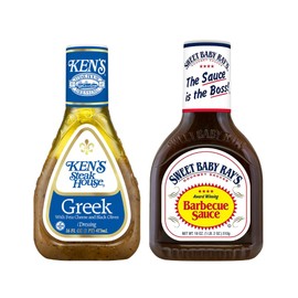 Ken's Steak House Variety, 1 Ken's Steak House Greek Dressing, 16 OZ, 1 Sweet Baby Ray's Original Barbecue Sauce, 18 OZ, 1 CT