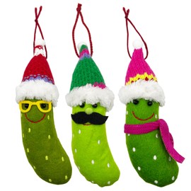 3 pcs Pack Felt Pickle Christmas Tree Ornaments