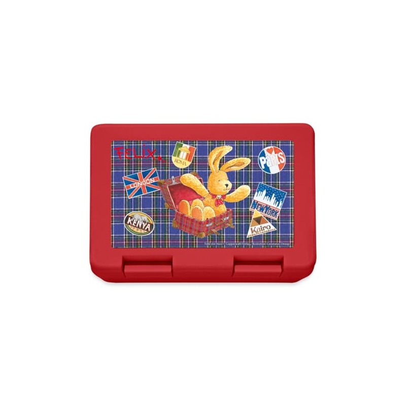 Spreadshirt Felix der Hase Im Koffer sitzend Brotdose Lunchbox, One