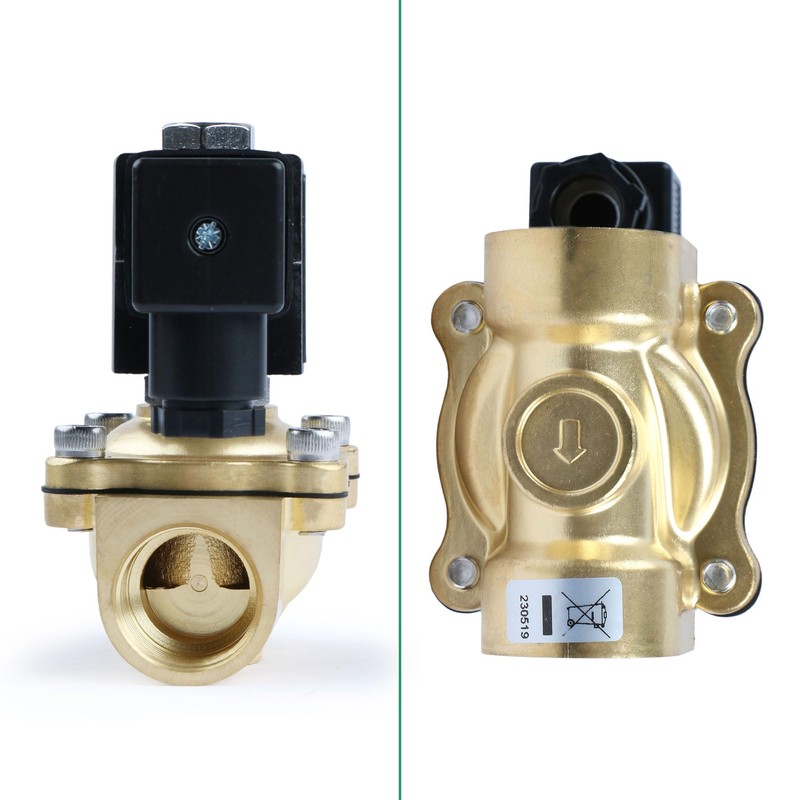 U.S. Solid 3/4" Brass Solenoid Valve - 12V DC, Normally
