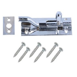 Merriway® BH00777 Swan Neck Surface Slide Door Bolt, 100 mm (4 inch) - Chrome