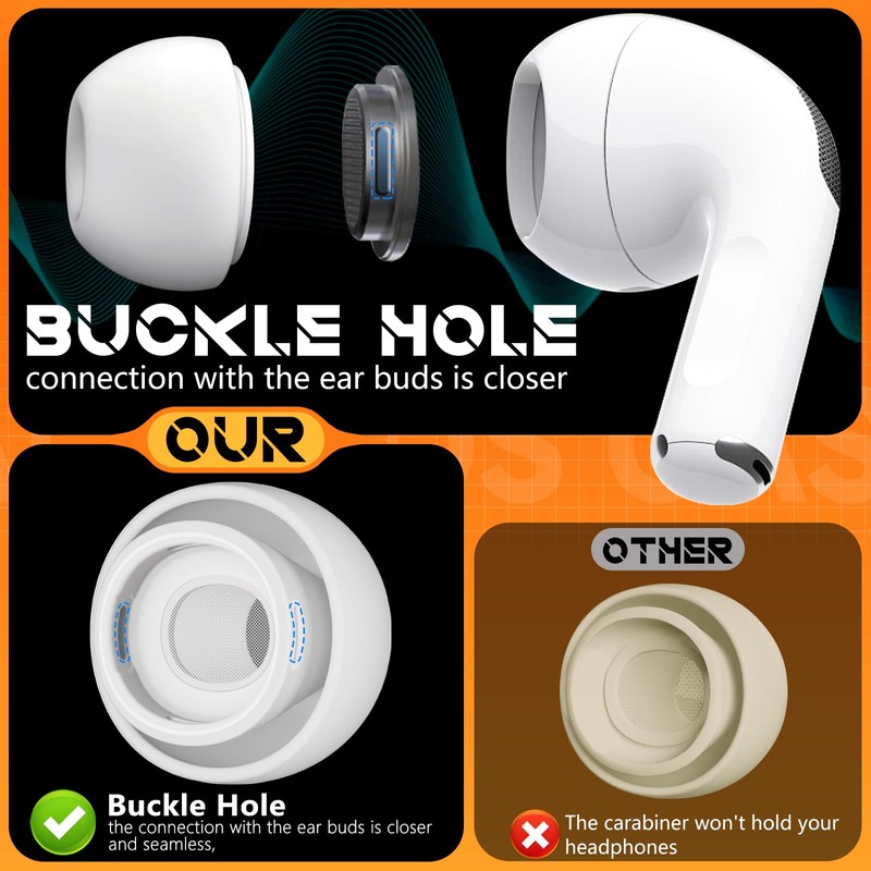 4 Pairs Replacement Ear Tips for AirPods Pro 2nd/1st Generation
