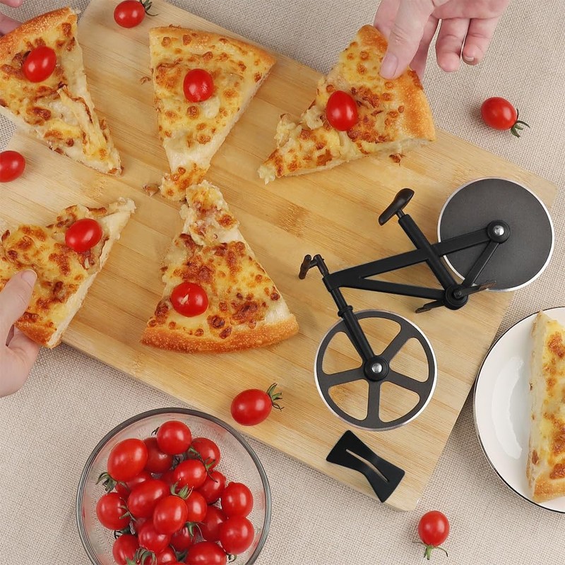 CENPEK Pizza Cutter Bicycle Pizza Cutter Stainless Steel Pizza Two