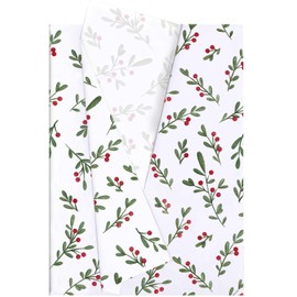 Jwssor Christmas Tissue Paper,30sheets Xmas Tissue Paper,50x35cm Christmas Red Wrapping Paper