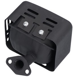 Engine Muffler Exhaust, Noise Reduction Portable Silencer Exhausts Stainless Steel with Washer for GX120 GX160 GX200 168F(black)