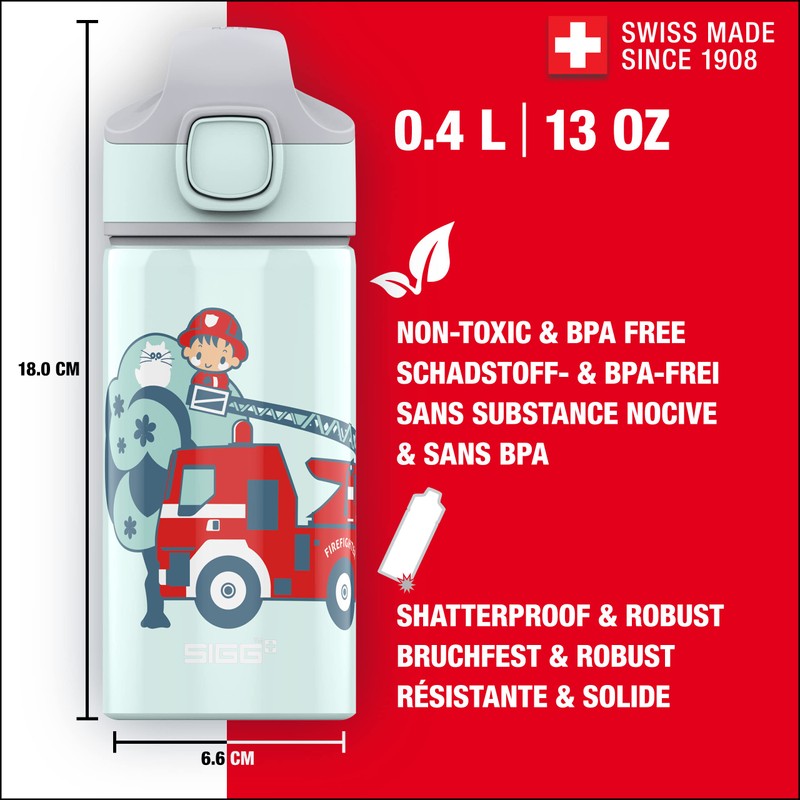 SIGG - Aluminium Kids Water Bottle - Miracle Fireman -