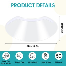 50 Pcs Eye Shield,Face Shield for Hairspray,Shower Visor for Adults Clear Lash Shields Eyelash Extension Sleep Protector Disposable Shower Face Shields After Cataract for Showering Hairspray