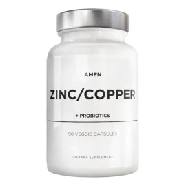 Amen Zinc Cobre  Probióticos 90 Cápsulas Veganas Sin Gluten                                                                                           