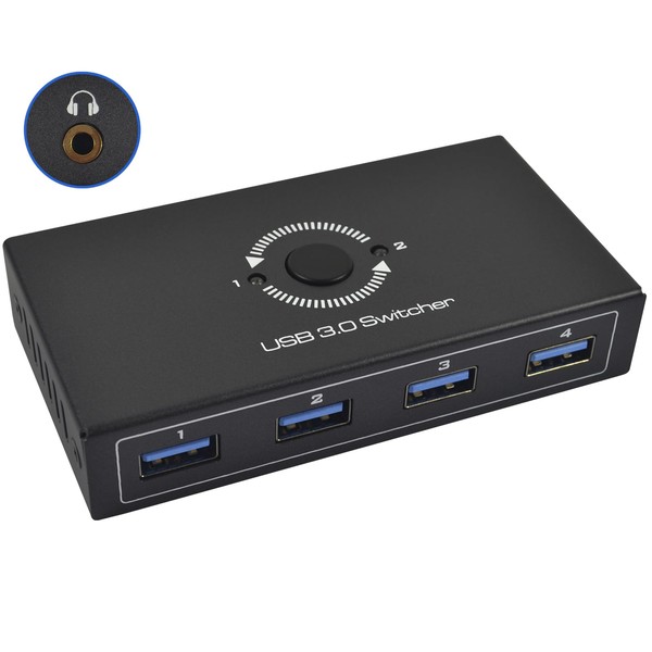 TOPWENYU USB 3.0 Switch Selector 2 Computers Sharing 4 USB