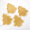 UPware Regal Gold Christmas Tree Shaped Melamine Dinner Plates, Festive