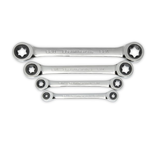 GEARWRENCH 4 Pc. Double Box Ratcheting E-Torx Wrench Set - 9224D,Silver