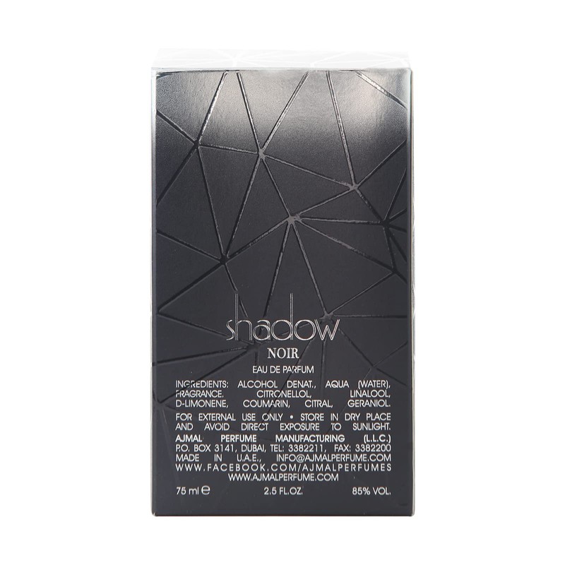 Ajmal Shadow Noir, 2.5 Ounce