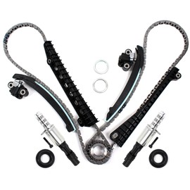 CNS Timing Chain Kit W/Updated Tensioners W/Solenoid Oil Control Valve Compatible with 2004-10 FORD/LINCOLN 5.4L SOHC V8 (24-Valve), TRITON (3-Valve) Engine ONLY