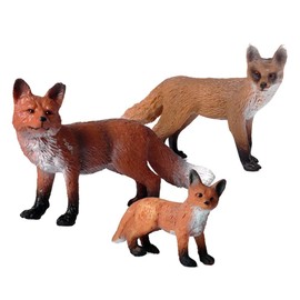 Balacoo 3Pcs Fox Figure Toy Wildlife Figurines Jungle Fox Figurines Wild Animal Model Kids Playing Toys Kids Educational Toys Kids Party Supplies