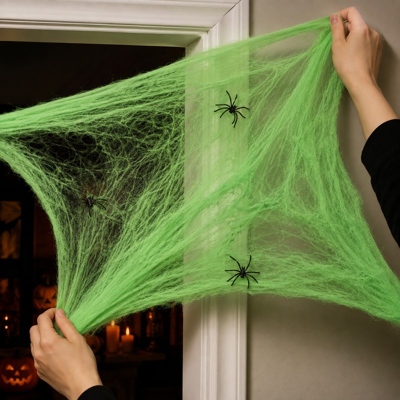 Halloween Spider Web Decoration for Haunted House – 100g Stretchy