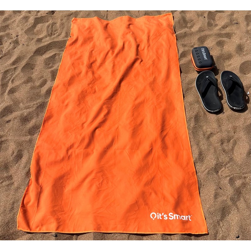 it's Smart Microfibre Travel Towel Orange (Medium) 140cm x 70cm