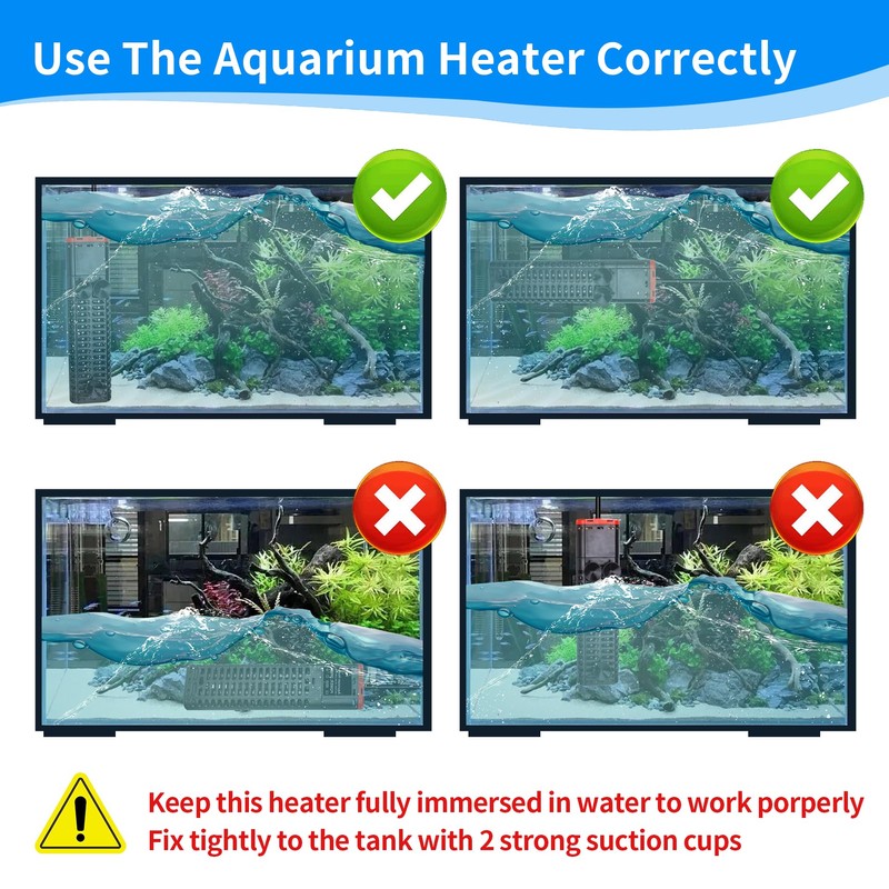Cyitimo Aquarium Heater 1000W Submersible Fish Tank Heater with Double