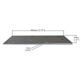 Steel Timber Connector Flat Connecting Joining Plate Galvanised Z275g/m2 20μm Metal Sheet 3.15"x1.57"x0.08" (80 x 40 x 2mm) Pack of 10pcs