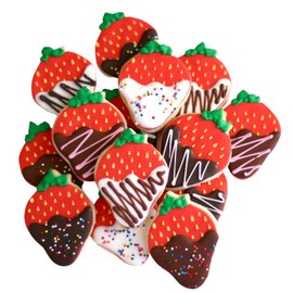 1 Dz. Chocolate Covered Strawberry Cookies! Tea Parties, Bridal and Baby Shower Party Favors or Birthday Gift!